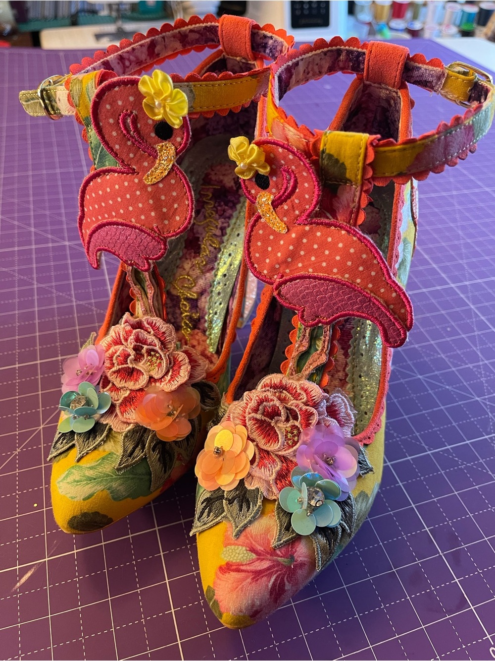 Read Description! NWOB Irregular Choice Flamingo Heels Size 38.